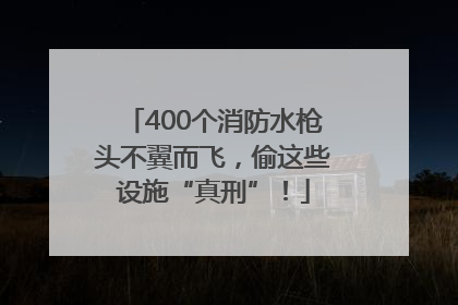 400个消防水枪头不翼而飞，偷这些设施“真刑”！