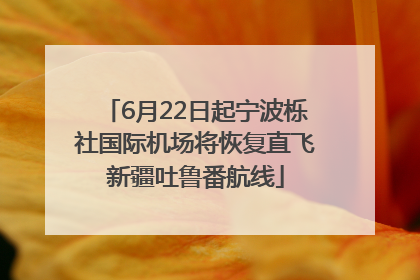 6月22日起宁波栎社国际机场将恢复直飞新疆吐鲁番航线