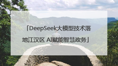 DeepSeek大模型技术落地江汉区 AI赋能智慧政务