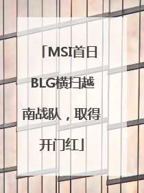 MSI首日BLG横扫越南战队，取得开门红